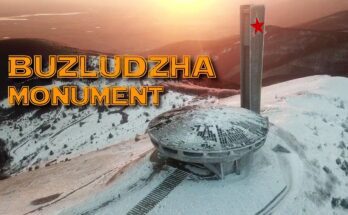 Buzludzha Monument outside winter