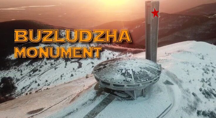 Buzludzha Monument outside winter